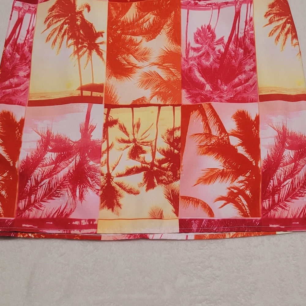 Air Play Sport Vintage 80s Neon Orange Red Palm Tree Tropical Print Mini Pencil - Picture 4 of 11
